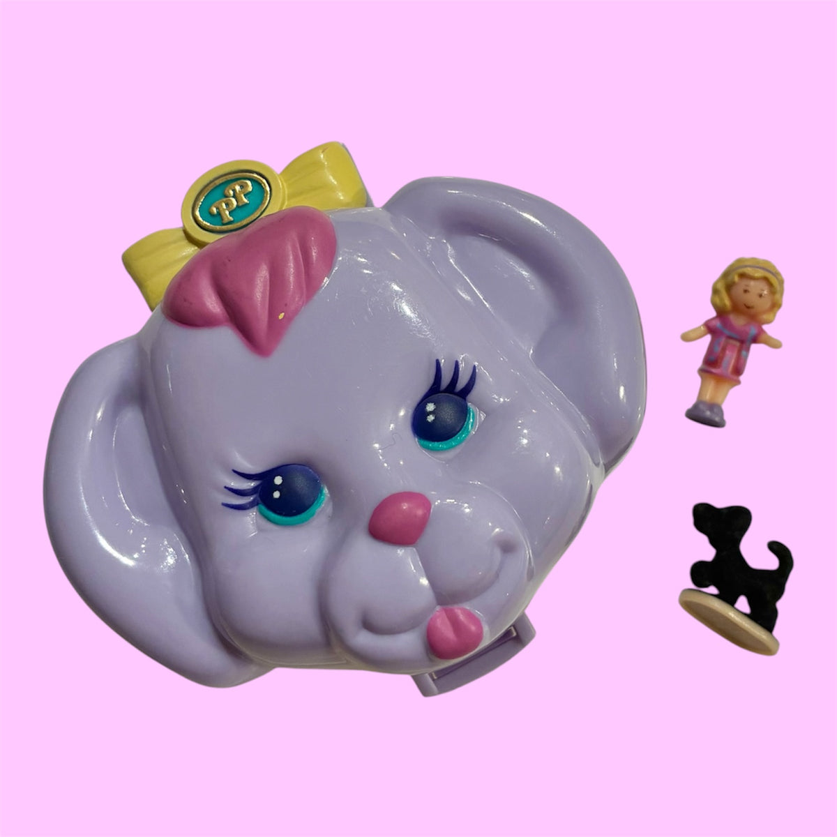 完品！1994年★90's★Polly Pocket★ポーリーポケット★Dazzling Dog Show★パピー★犬★人形★ぬいぐるみ★フィギュア★コンパクト★ビンテージ★ラベンダー★