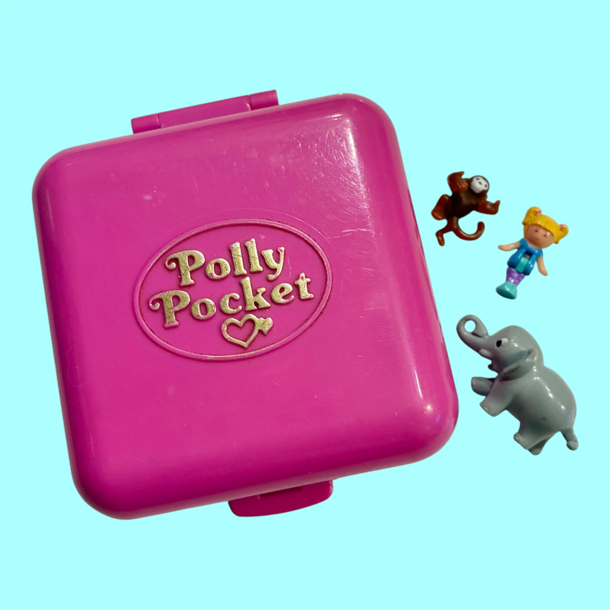 1989年★80's★90's★Polly Pocket★ポーリーポケット★動物園★ジャングル★Polly's Wildlife Park★コンパクト★ビンテージ★ピンク★四角形★人形★ぬいぐるみ★フィギュア★