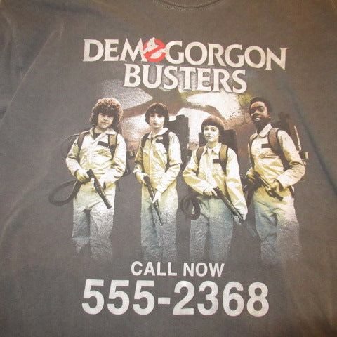 レア！STRANGER THINGS★ストレンジャーシングス★DEMOGORGON BUSTERS★デモゴルゴンバスターズ★ロンT★ダスティン★マイク★ウィル★ルーカス★USED★Lサイズ