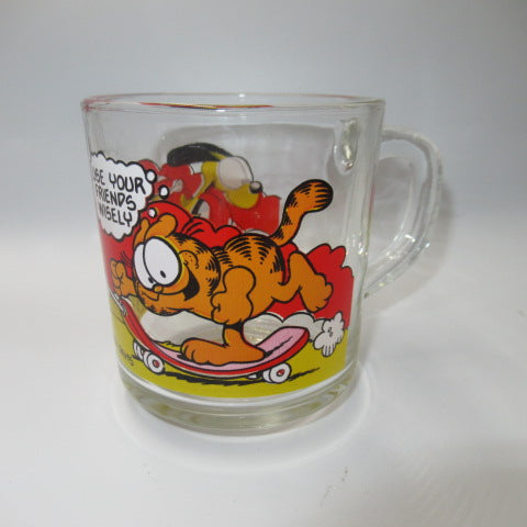 80's★GARFIELD★ガーフィールド★McDonald's★マクドナルド★グラスカップ★ガラス★ビンテージ★人形★フィギュア★3