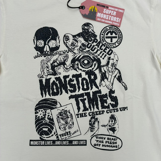 MONSTOR TIMES★モンスタータイムズ★モンスタータイムス★Tシャツ★Tee★black★ホワイト★アイボリー★men's Mサイズ