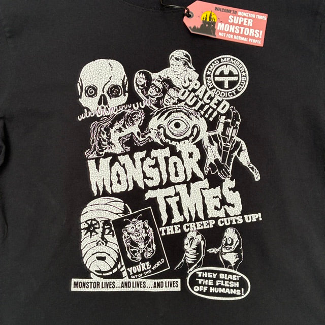 MONSTOR TIMES★モンスタータイムズ★モンスタータイムス★Tシャツ★Tee★black★ブラック★men's XLサイズ