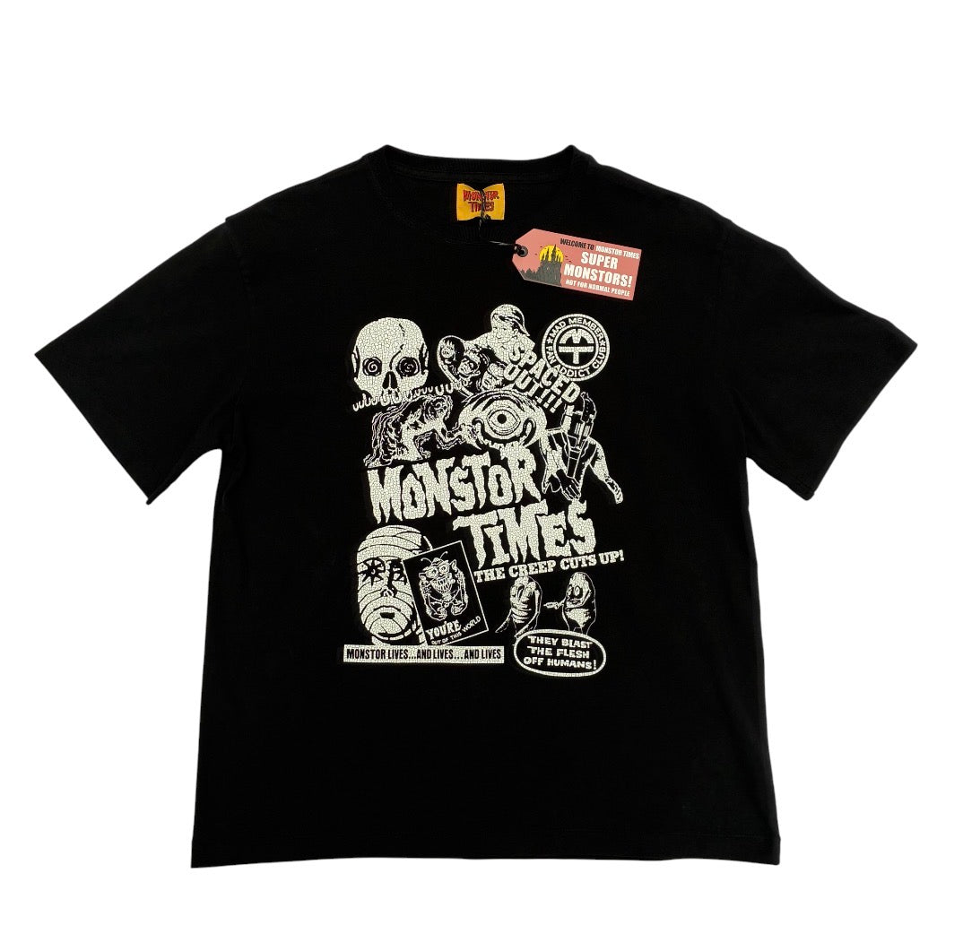 MONSTOR TIMES★モンスタータイムズ★モンスタータイムス★Tシャツ★Tee★black★ブラック★men's XLサイズ