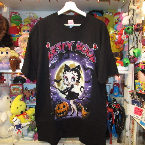 Betty Boop★ベティブープ★Tシャツ★フィギュア★人形★ぬいぐるみ★ブラックキャット★ハロウィーン★Men’ｓ★ＸＬサイズ★ブラック
