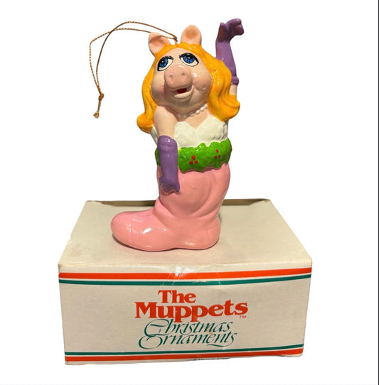 1981年★80's★ビンテージ★Muppets★The Muppet Show★マペッツ★マペットショー★Miss Piggy★ミスピギー★人形★フィギュア★ぬいぐるみ★クリスマスオーナメント★ピンク