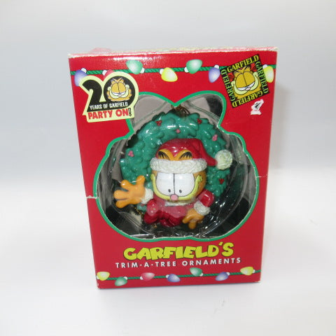 1996年製★90's★GARFIELD★ガーフィールド★クリスマス★オーナメント★フィギュア★人形★ぬいぐるみ★リース