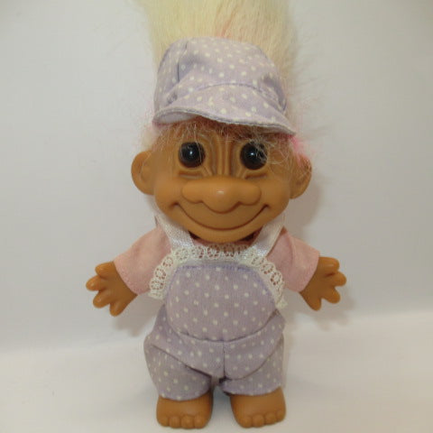 90's★RUSS★TROLLS★TROLL★トロール★人形★フィギュア★ビンテージ★ピンク★ドット★サロペット