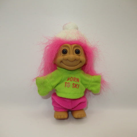 90's★RUSS★TROLLS★TROLL★トロール★人形★フィギュア★ビンテージ★ピンク★Born to Ski★スキー★ニット帽