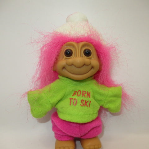 90's★RUSS★TROLLS★TROLL★トロール★人形★フィギュア★ビンテージ★ピンク★Born to Ski★スキー★ニット帽