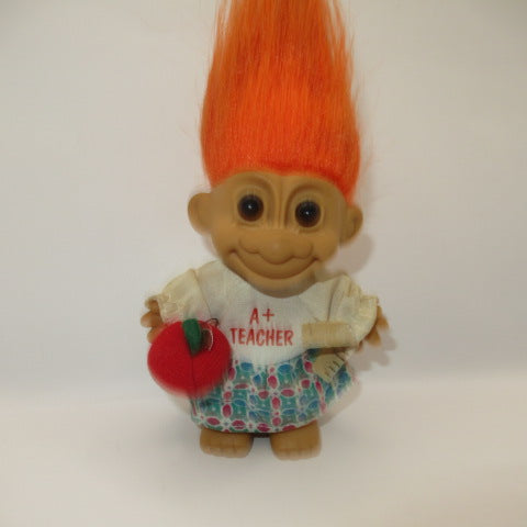 90's★RUSS★TROLLS★TROLL★トロール★人形★フィギュア★ビンテージ★オレンジ★先生★りんご