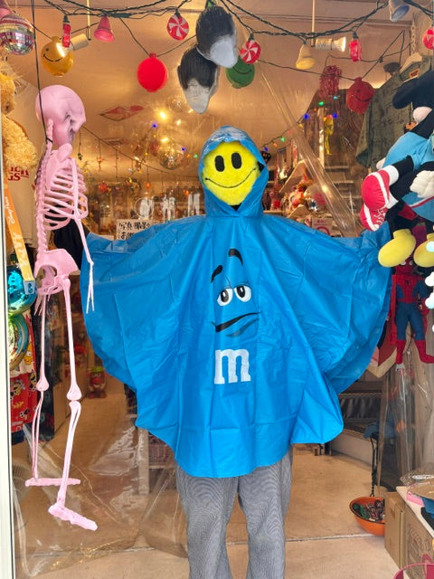 新品★m＆m's★エムアンドエムズ★レインポンチョ★レインコート★ブルー★Blue★青★フィギュア★人形★