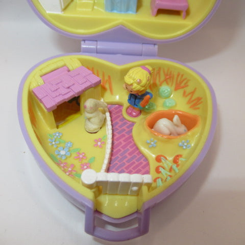 レア★コンプリート！90’s★1993年★ビンテージ★POLLY POCKET★ポーリーポケット★コンパクト★Pretty Bunnies★プリティバニー★ラベンダー★ハート★ミニチュア★ままごと★ドールハウス★フィギュア★人形★ぬいぐる★