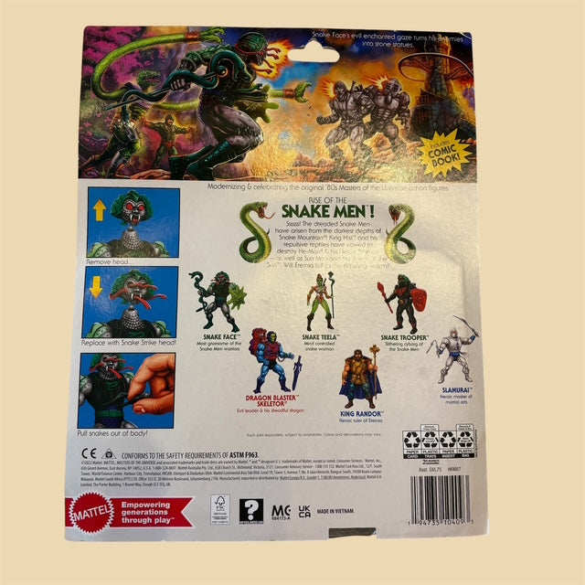 復刻版★MASTERS OF THE UNIVERSE★マスターズ・オブ・ザ・ユニバース★ SNAKE FACE★アクションフィギュア ★スネークフェイス★MATTEL★SNAKE MEN Warrious ☆魔界伝説 ヒーマン