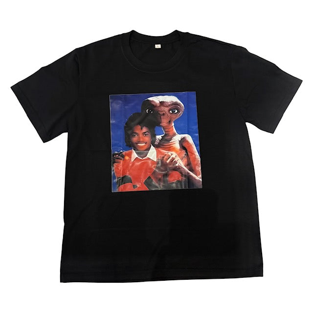 E.T.×Michael Jackson★映画★イーティー★マイケルジャクソン★Tシャツ★人形★フィギュア★ぬいぐるみ★ブラック★L