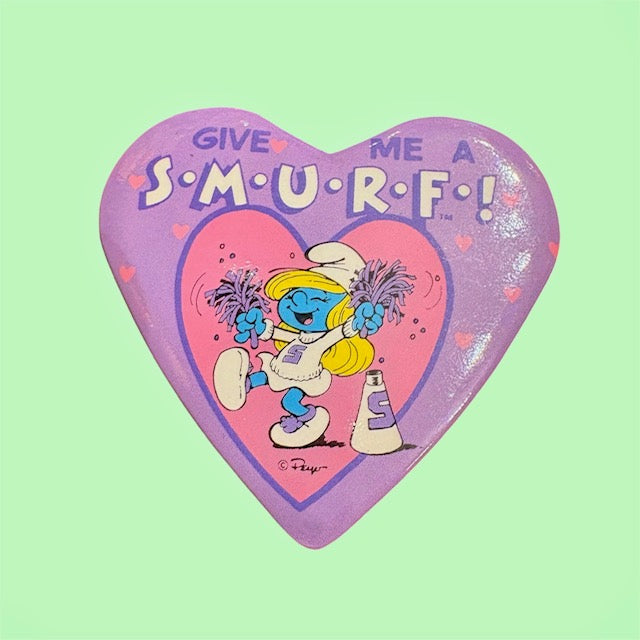 ビンテージ★The Smurfs★スマーフ★Smrfette★スマーフェット★バッジ★button★ハート★小人★フィギュア★人形★ぬいぐるみ★2