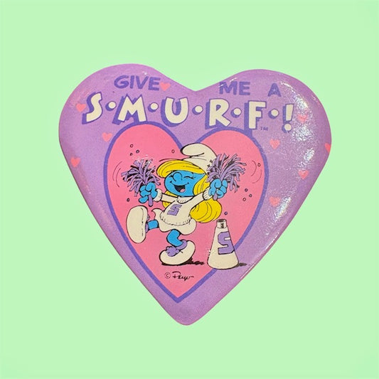 ビンテージ★The Smurfs★スマーフ★Smrfette★スマーフェット★バッジ★button★ハート★小人★フィギュア★人形★ぬいぐるみ★2
