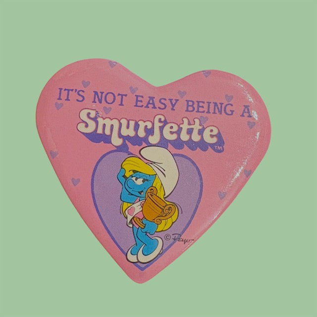 ビンテージ★The Smurfs★スマーフ★Smrfette★スマーフェット★バッジ★button★ハート★小人★フィギュア★人形★ぬいぐるみ★3