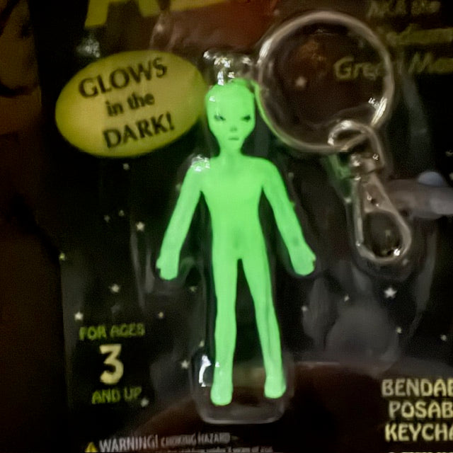ALIEN★エイリアン★宇宙人★キーホルダー★ベンダブルキーチェーン★Key chain★GLOWS in the DARK★光ります！★フィギュア★人形★ぬいぐるみ