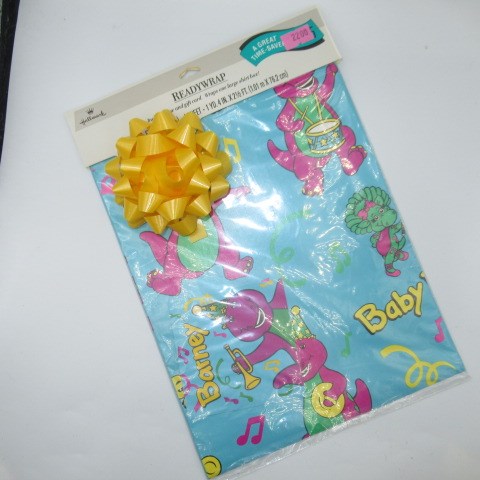 Barney★Dinosaur Barney★Wrapping paper★Gift Wrap★Present★1 sheet★76x100cm★Doll★Figure★Plush toy★With ribbon★ 