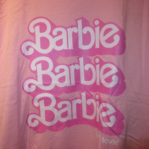 Barbie★Barbie★Movie Barbie★Movie Barbie★T-shirt★Doll★Stuffed animal★Figure★L size★pink★pink★ 