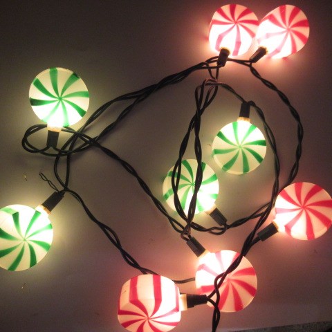 Vintage★Christmas lights★CHRISTMAS LIGHT★Party lights★Decoration lights★Mint candy★Christmas candy★Figures★ 