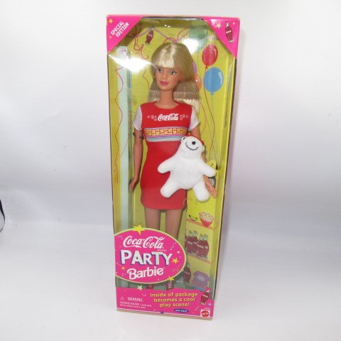 1998★90's★Barbie★Barbie★Coca-cola Party Barbie★Coca-Cola Barbie★Figure★Stuffed animal★Doll★ 