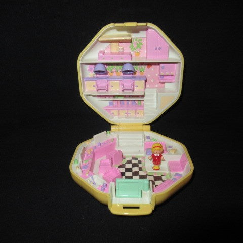 90's★Polly Pocket★Polly Pocket★Compact★Play House★Miniature★Dollhouse★Doll★Figure★Plush★Yellow★Octagon★ 