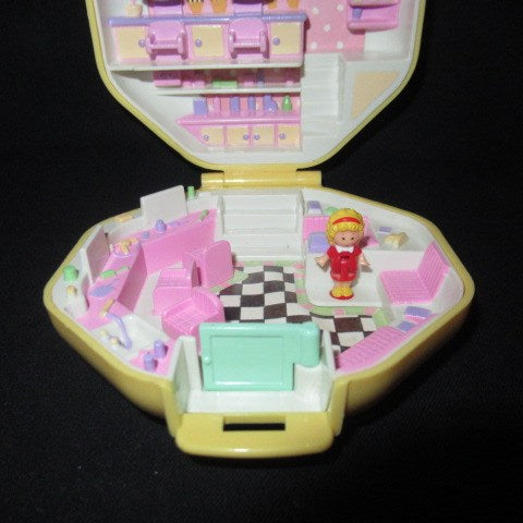 90's★Polly Pocket★Polly Pocket★Compact★Play House★Miniature★Dollhouse★Doll★Figure★Plush★Yellow★Octagon★ 