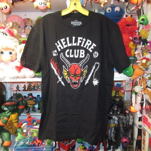 STRANGER THINGS★ストレンジャーシングス★Tシャツ★HELLFIRE CLUB★ダスティン★エディ★フィギュア★人形★ぬいぐるみ★Lサイズ★新品★ブラック★