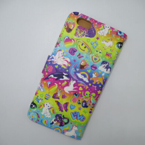 This is a cute Lisa Frank iPhone case♪Lisa Frank★iPhone7 case★Notebook type★Doll★Figure★All over pattern★iPhone case★iPhone7 