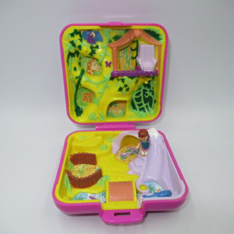 90's★Vintage★Polly Pocket★Polly Pocket★Compact★Doll★Figure★Play house★Dollhouse★Dark pink★Square★Jungle★Difficult 