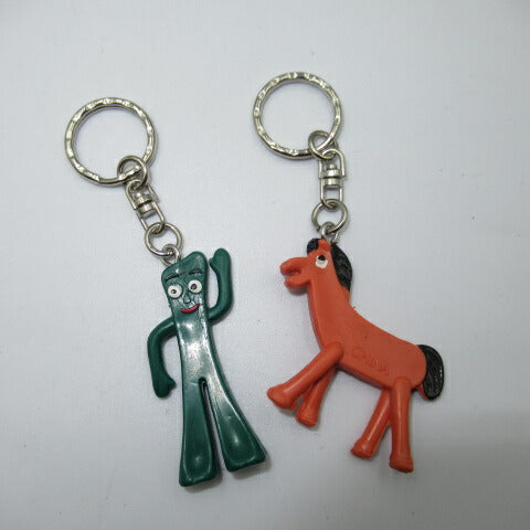 BOOTLEG★GUMBY★Gumby★Porky★Figure keychain★Key chain★Bendable★Doll★Bootleg★4.5cm★Set of 2 