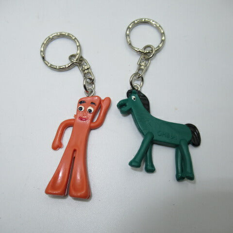 BOOTLEG★GUMBY★Gumby★Porky★Figure keychain★Key chain★Bendable★Doll★Bootleg★4.5cm★Set of 2 