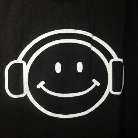 スマイル★SMILEY FACE★Tシャツ★DJ★ニコニコ★フィギュア★人形★XL★ブラック