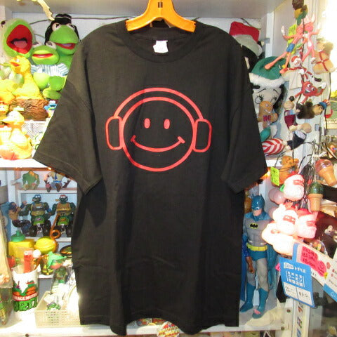 Smile★SMILEY FACE★T-shirt★DJ★Smiley★Figure★Doll★XL★Black 