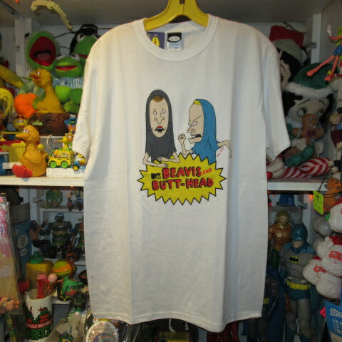 BEAVIS AND BUTT-HEAD★ビーバス・アンド・バットヘッド★MTV★Tシャツ★ぬいぐるみ★人形★フィギュア★Mサイズ★新品★ホワイト