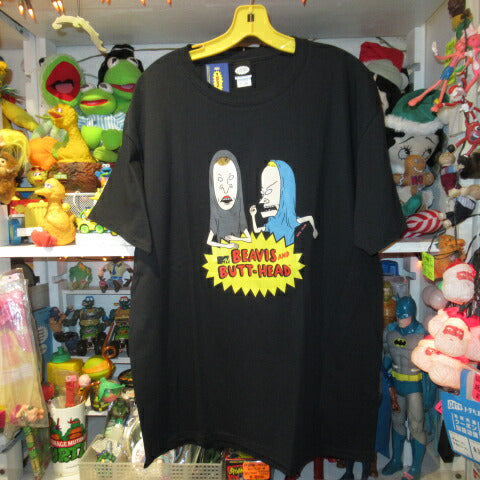 BEAVIS AND BUTT-HEAD★ビーバス・アンド・バットヘッド★MTV★Tシャツ★ぬいぐるみ★人形★フィギュア★Lサイズ★新品★ブラック