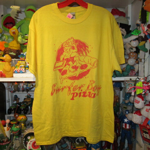 STRANGER THINGS★Stranger Things★T-shirt★SurferBoy Pizza★Eleven★Mike★Figure★NET FLIX★XL size★Yellow 