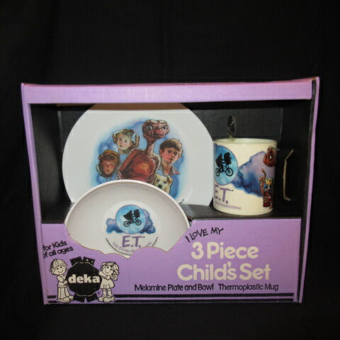 1982年★ビンテージ★映画 E.T.★イーティー★3 Piece Child's Set★Plate＆Cup★プレート＆カップセット★お皿★プラスチックカップ★ぬいぐるみ★人形★フィギュア