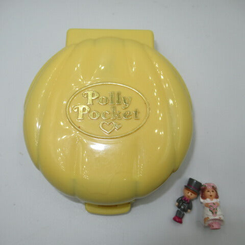 90's★Vintage★Polly Pocket★Polly Pocket★Compact★Doll★Figure★Playhouse★Dollhouse★Shell★Yellow★Wedding 